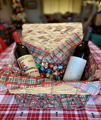 Wine For Chocolate Lover's Gift Basket: 2018 Cab Sauvignon and 2018 'Nuf Sed Red' /Harry & David